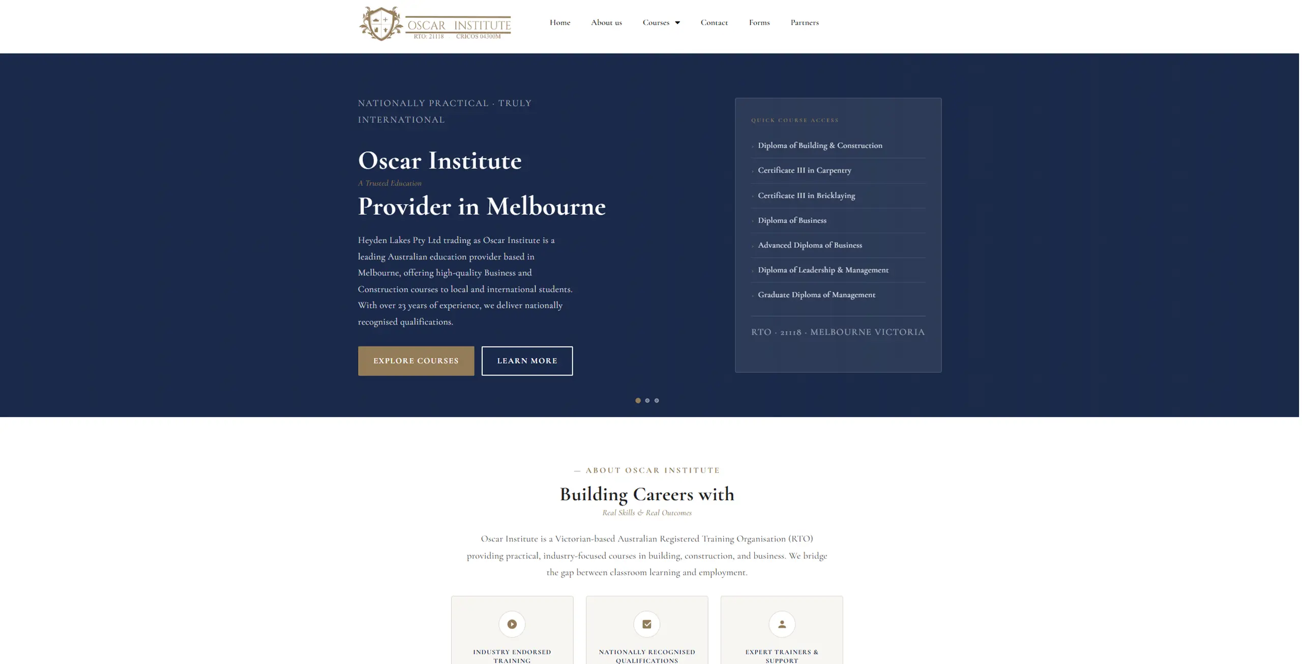 Oscar Institute Web Development
